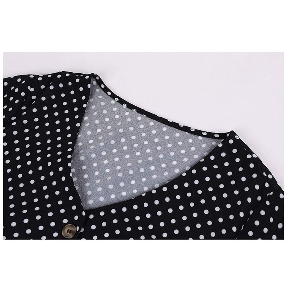 NWOT Polka dot button down dress ruffle sleeve - Picture 5 of 5